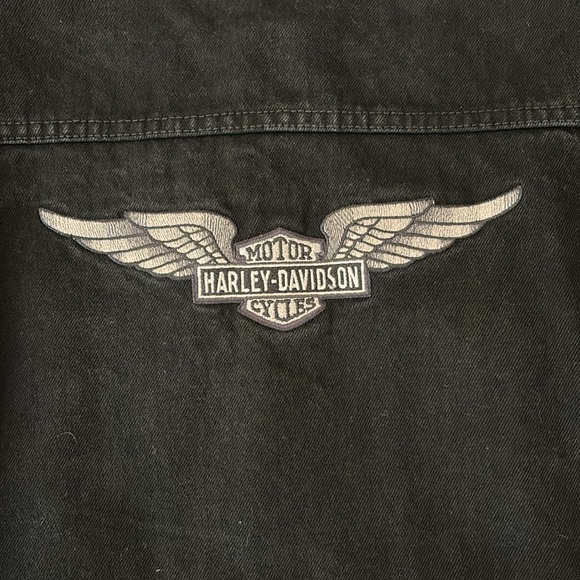 Harley Davidson women’s denim jacket, black size small - Picture 4 of 6